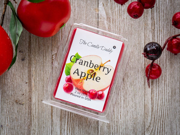 Cranberry Apple - Sweet & Tart Cranberry Apple Scented Melt- Maximum Scent Wax Cubes/Melts- 1 Pack -2 Ounces- 6 Cubes - The Candle Daddy