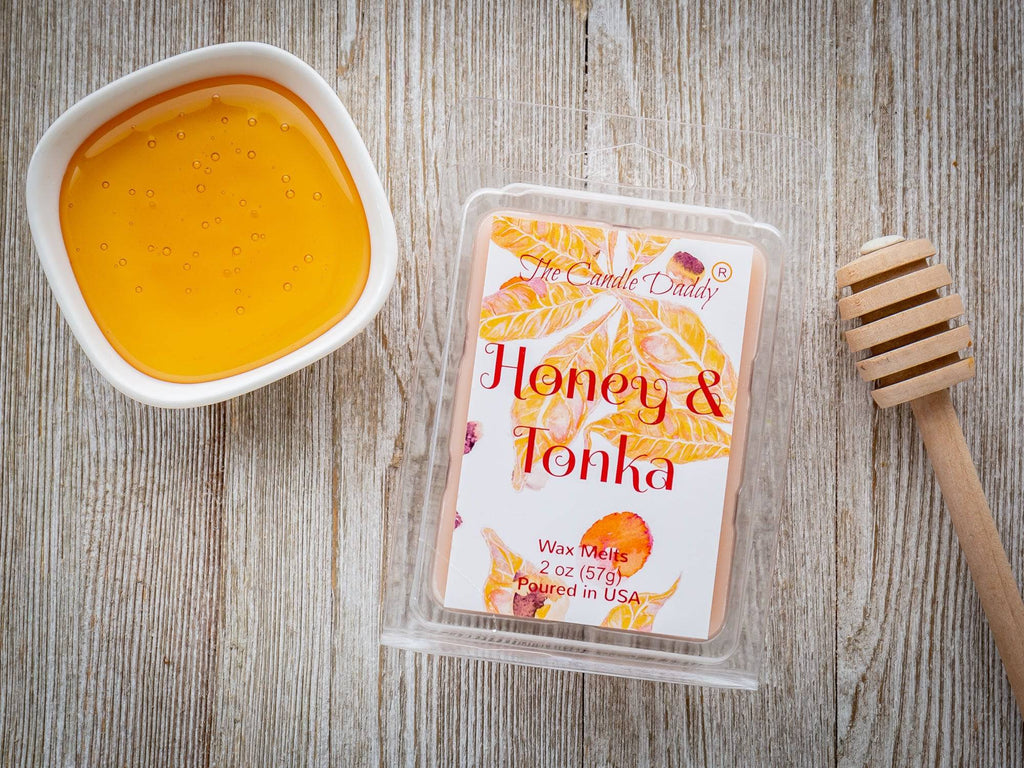 Honey & Tonka - Spiced Honey and Tonka Scented Melt- Maximum Scent Wax Cubes/Melts- 1 Pack -2 Ounces- 6 Cubes - The Candle Daddy