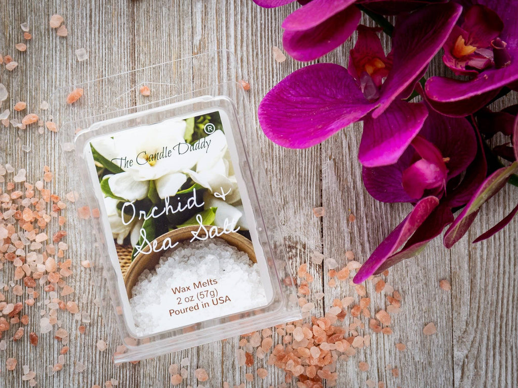 Orchid & Sea Salt - Crisp Floral Orchid & Sea Salt Scented Melt- Maximum Scent Wax Cubes/Melts- 1 Pack -2 Ounces- 6 Cubes - The Candle Daddy