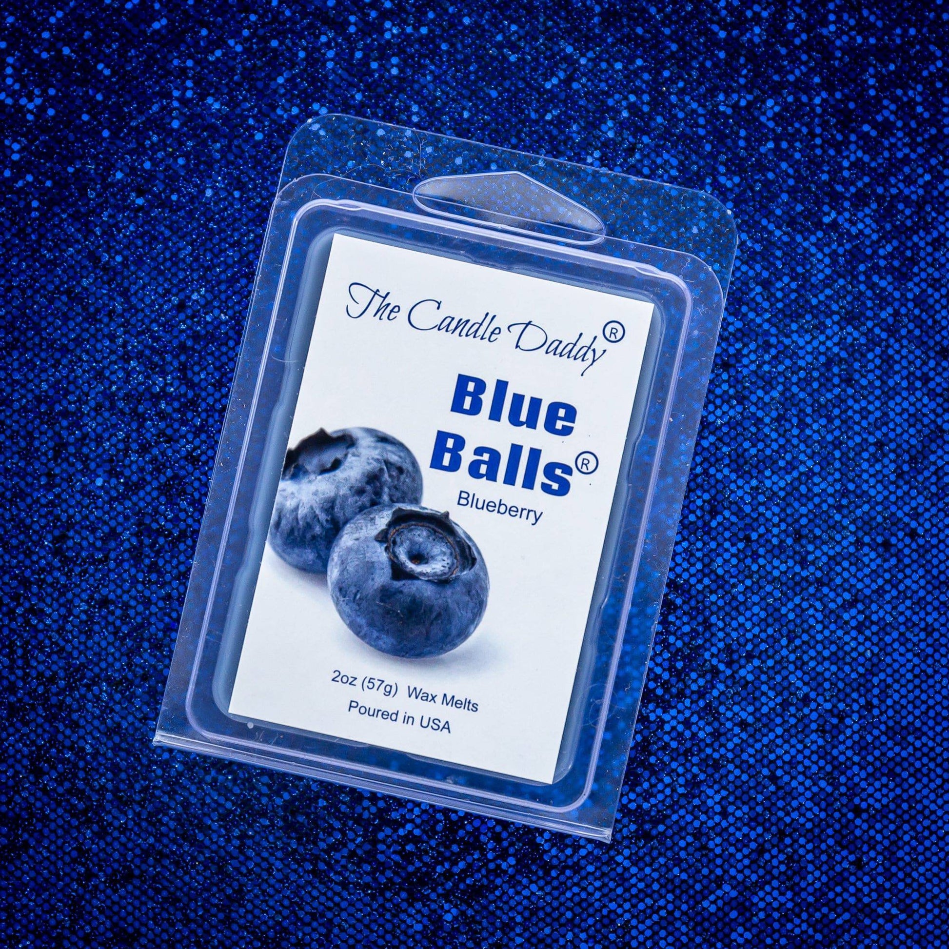 Two Blue Balls - Ripe Blueberry Scented Melt - Maximum Scent Wax Cubes/Melts - 1 Pack - 2 Ounces - 6 Cubes - The Candle Daddy