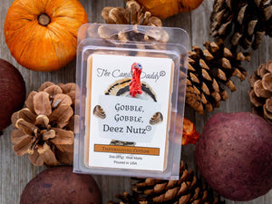 Gobble, Gobble Deez Nutz - Thanksgiving Edition - Banana Nut Bread Scented Melt - Maximum Scent Wax Cubes/Melts - 1 Pack - 2 Ounces - 6 Cubes - The Candle Daddy