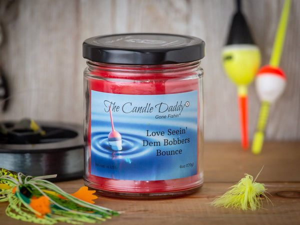 FREE SHIPPING - The Candle Daddy's Gone Fishin' -Love Seein' Dem Bobbers Bounce - Ripe Melons Scented Melt- Maximum Scent Jar Candle- 6 oz- 40 Hour Burn Time