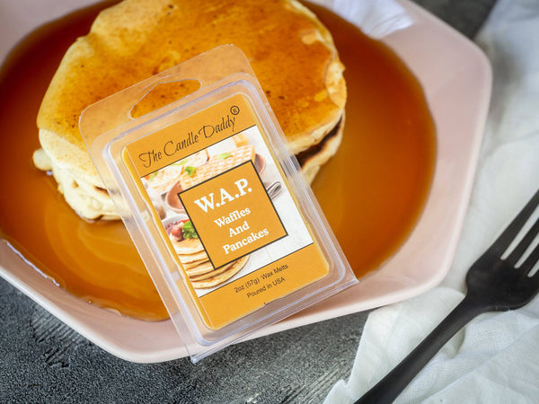 W.A.P. - Waffles and Pancakes - Waffles and Pancakes with Syrup and Butter Scented Melt - Maximum Scent Wax Cubes/Melts - 1 Pack - 2 Ounces - 6 Cubes WAP - The Candle Daddy