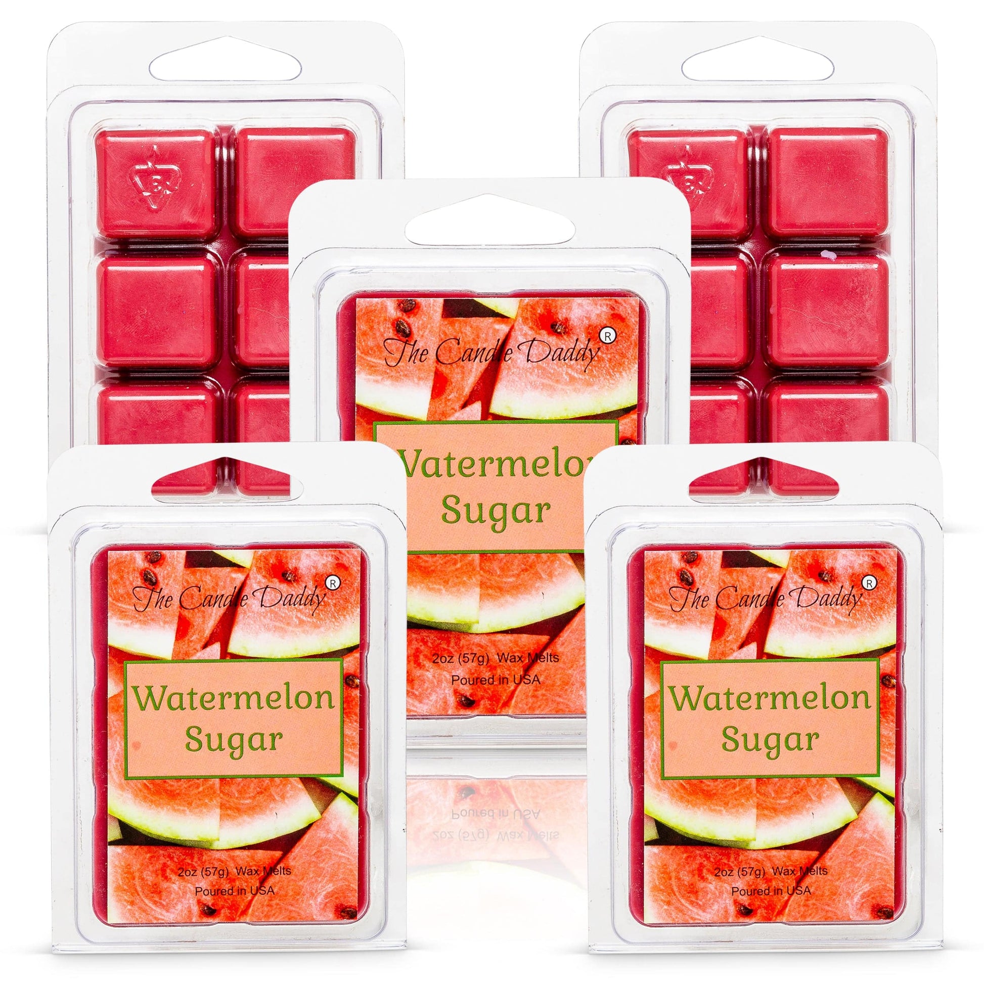 Watermelon Sugar - Juicy Watermelon Scented Melt- Maximum Scent Wax Cubes/Melts- 1 Pack -2 Ounces- 6 Cubes - The Candle Daddy