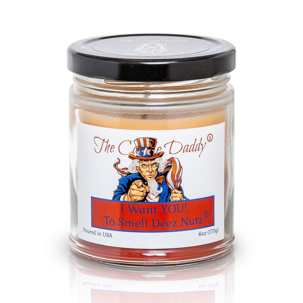 I Want You...To Smell Deez Nutz - 4th of July Edition -  Banana Nut Bread SCENTED - 6 OUNCE JAR DOUBLE POUR CANDLE- 40 HOUR BURN TIME - The Candle Daddy