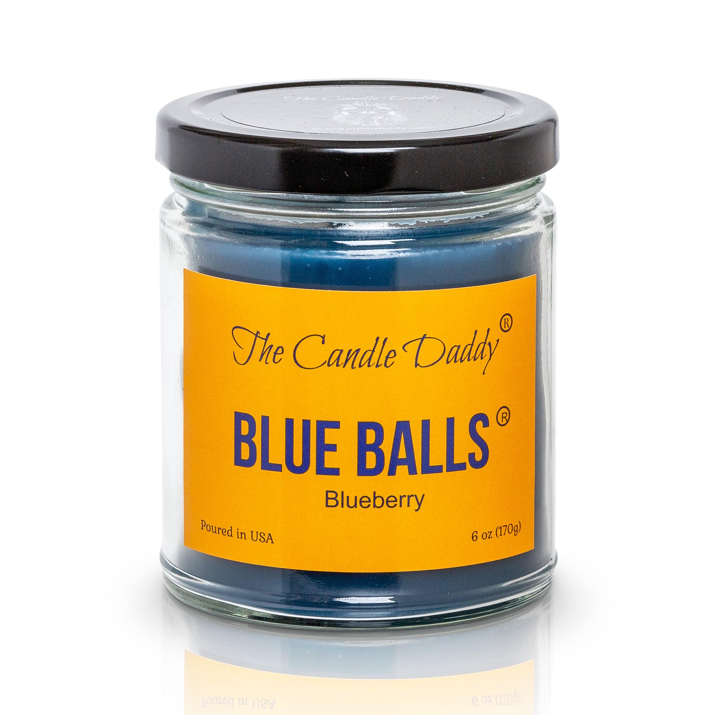 Blue Balls - Blueberry Scented Jar Candle- 6 Ounce - 40 Hour Burn Time
