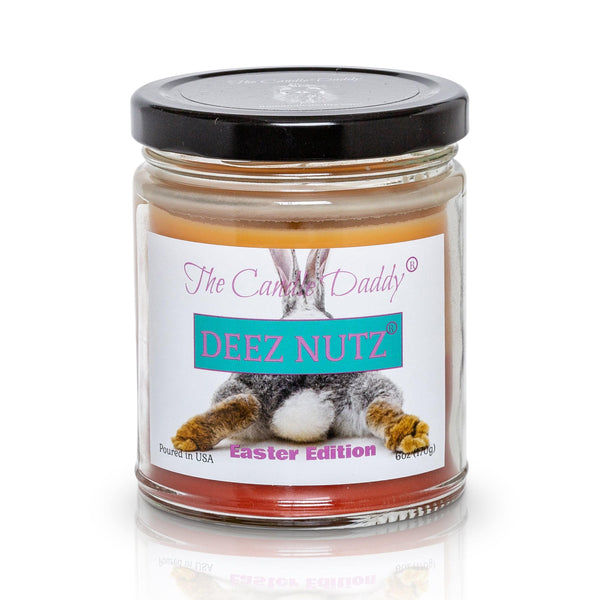 Deez Nutz - Easter Edition - Banana Nut Bread Scented 6 Ounce Jar Double Pour Candle- 40 Hour Burn Time - The Candle Daddy