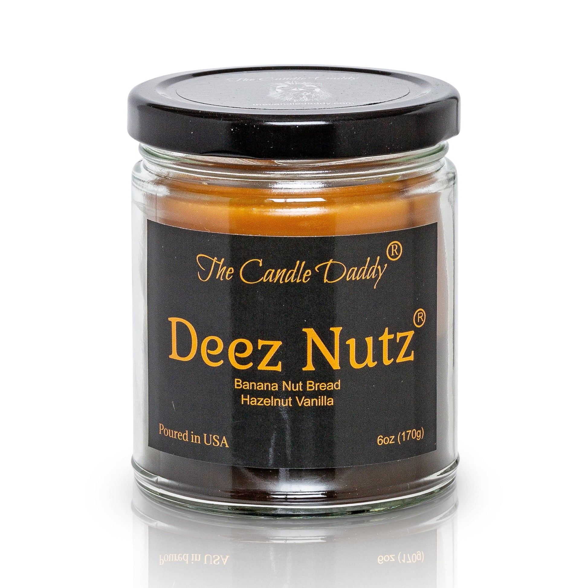 Deez Nutz- Black Label- Banana Nut Bread- Hazelnut Vanilla- The Candle Daddy- Hand poured in Indiana.