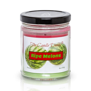Ripe Melons -  Juicy Watermelon Scented 6 Oz Jar Candle - 40 Hour Burn Time - The Candle Daddy