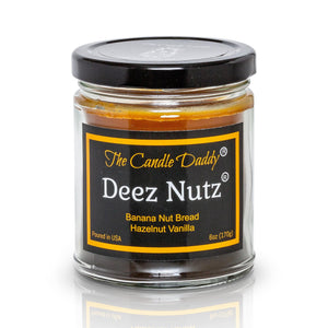 Deez Nutz Double Pour Jar Candle - 6 Ounce - 40 Hour Burn- Banana Nut Bread & Hazelnut Vanilla.