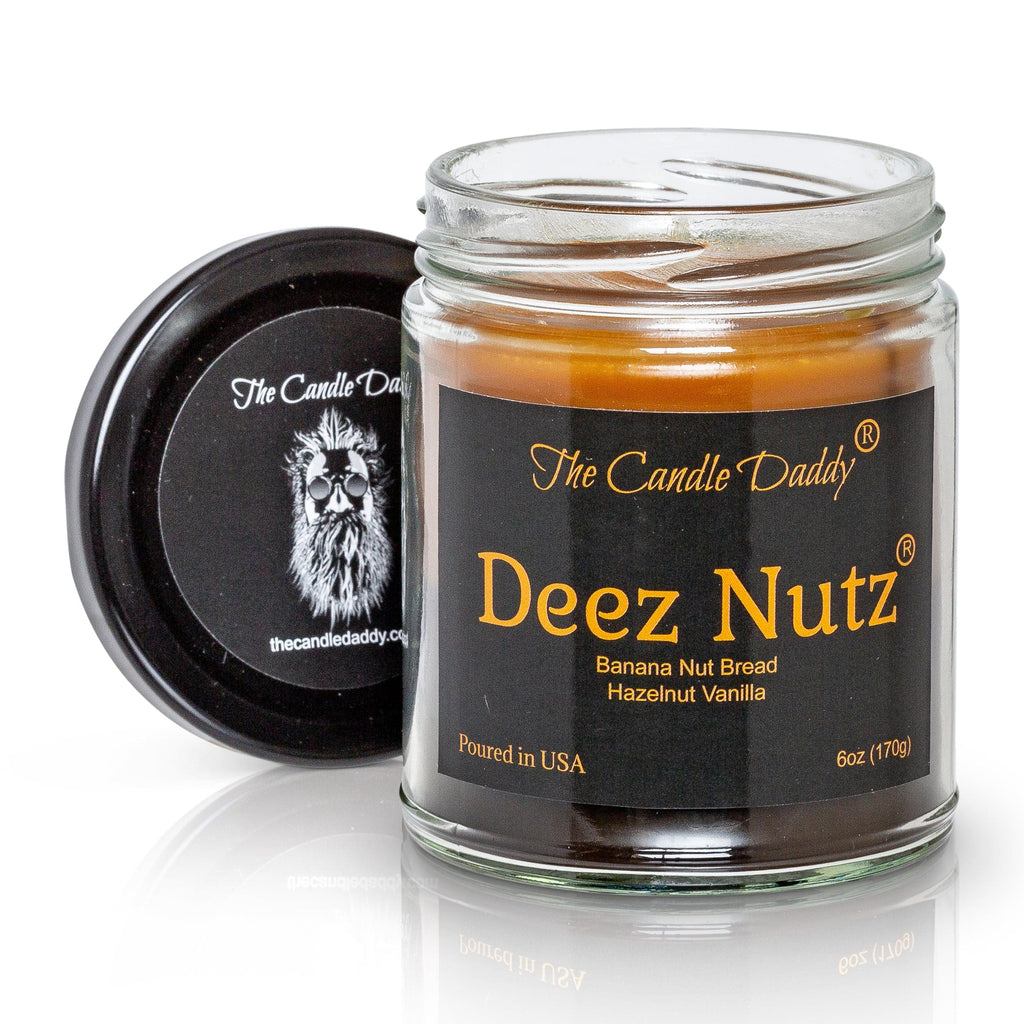 Deez Nutz- Black Label- Banana Nut Bread- Hazelnut Vanilla- The Candle Daddy- Hand poured in Indiana.