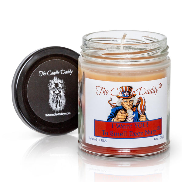 I Want You...To Smell Deez Nutz - 4th of July Edition -  Banana Nut Bread SCENTED - 6 OUNCE JAR DOUBLE POUR CANDLE- 40 HOUR BURN TIME - The Candle Daddy