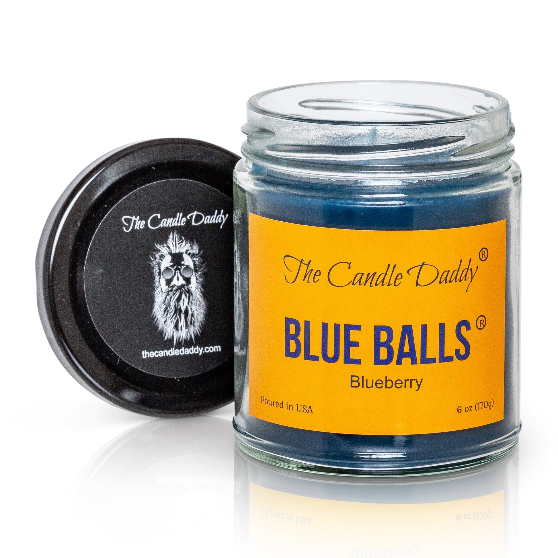Blue Balls - Blueberry Scented Jar Candle- 6 Ounce - Hand Poured in Indiana.