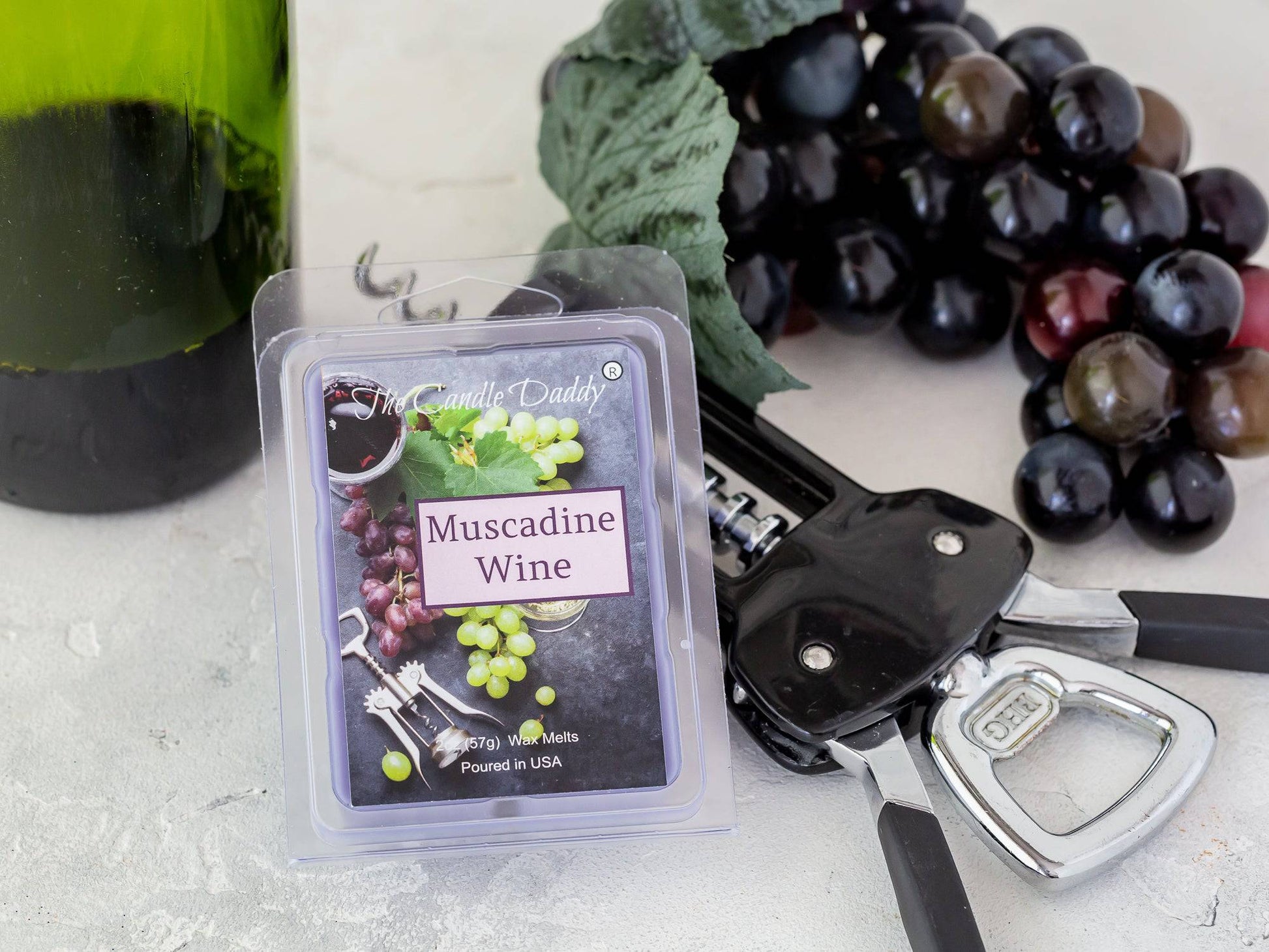 Muscadine Wine - Southern Grape Wine Scented Melt- Maximum Scent Wax Cubes/Melts- 1 Pack -2 Ounces- 6 Cubes - The Candle Daddy
