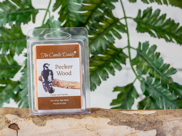 FREE SHIPPING - Pecker Wood - Cedar and Vanilla Scented - Maximum Scent Wax Cubes/Melts- 1 Pack -2 Ounces- 6 Cubes