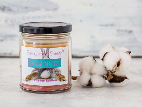 Deez Nutz - Easter Edition - Banana Nut Bread Scented 6 Ounce Jar Double Pour Candle- 40 Hour Burn Time - The Candle Daddy