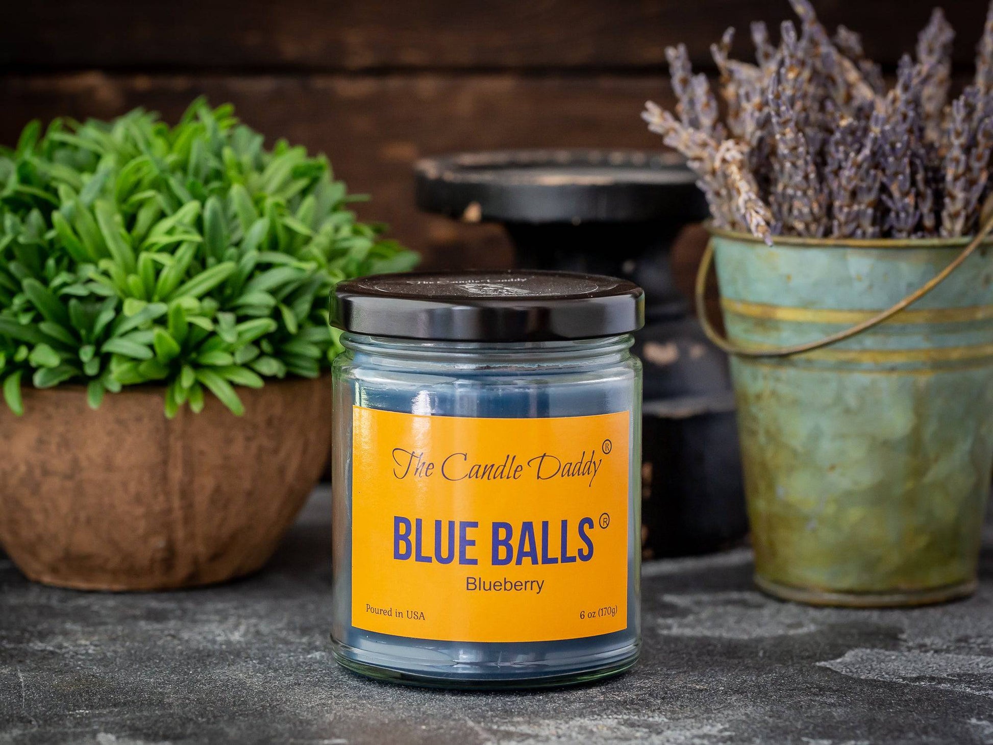 Blue Balls - Blueberry Scented Jar Candle- 6 Ounce - Hand Poured in Indiana.