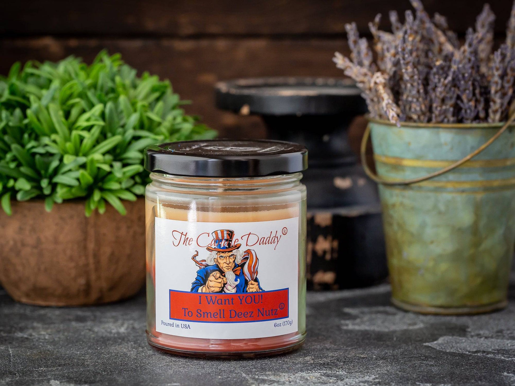 I Want You...To Smell Deez Nutz - 4th of July Edition -  Banana Nut Bread SCENTED - 6 OUNCE JAR DOUBLE POUR CANDLE- 40 HOUR BURN TIME - The Candle Daddy