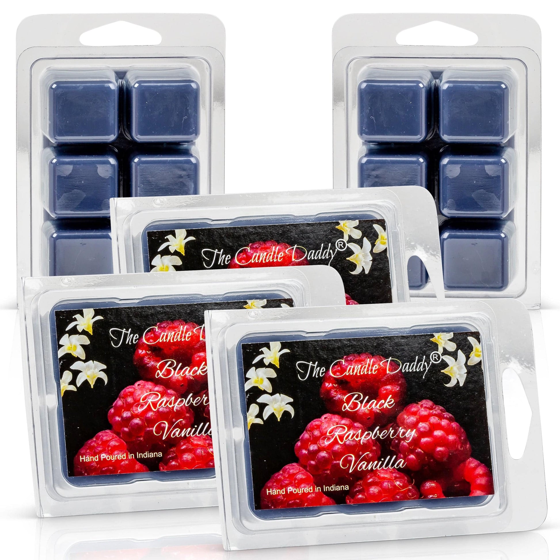 5 Pack - Black Raspberry Vanilla Scented Wax Melt - 2 Ounces x 5 Packs = 10 Ounces - The Candle Daddy