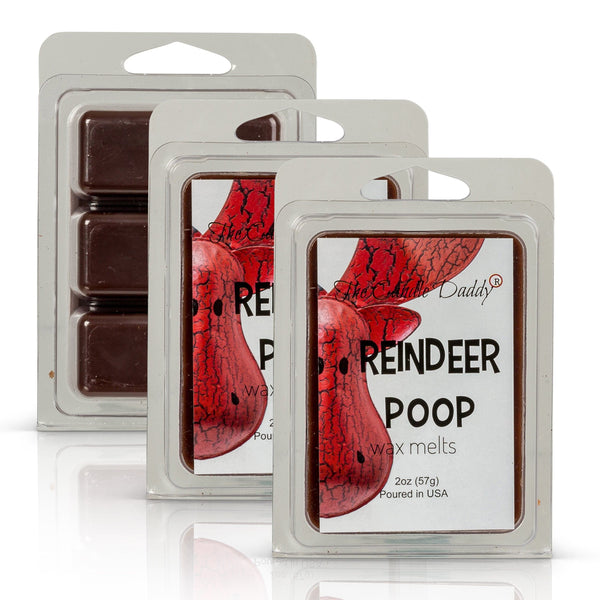 Reindeer Poop - Funny Christmas Coffee Scented - 1 Pack - 2 Ounces - 6 Cubes - The Candle Daddy