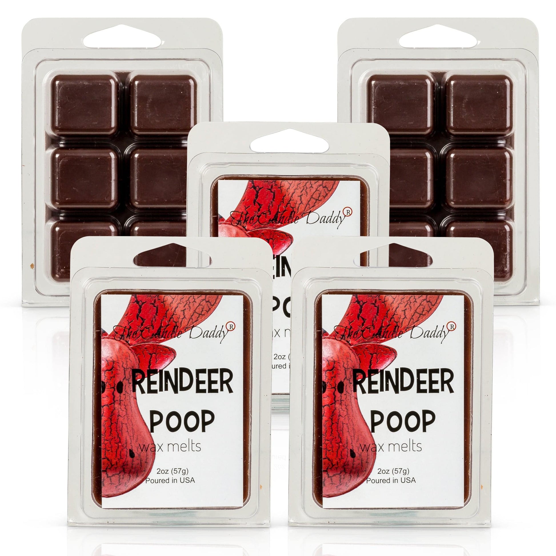 5 Pack - Reindeer Poop - Funny Christmas Coffee Scented - 2 Ounces x 5 Packs = 10 Ounces - The Candle Daddy