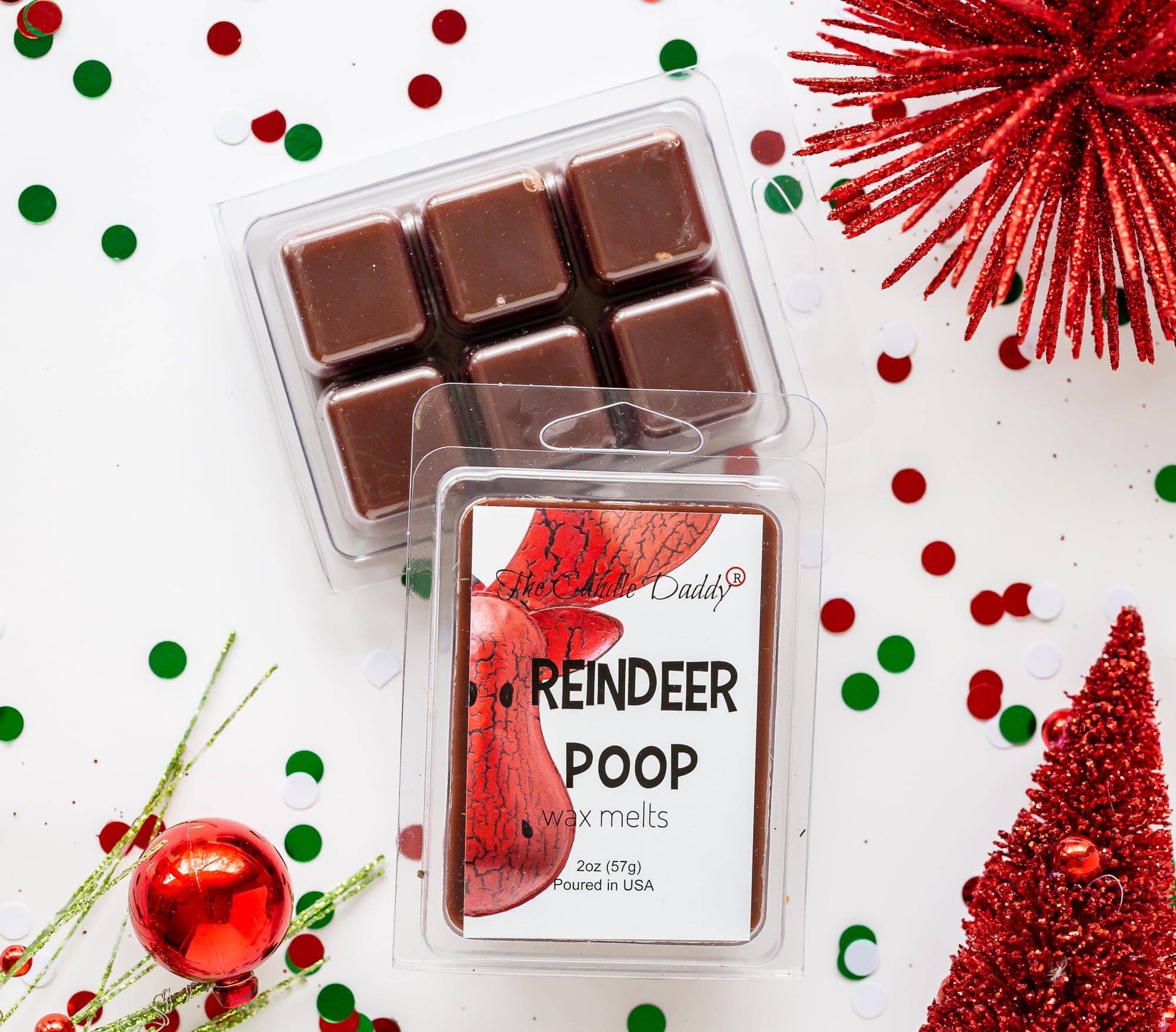 5 Pack - Reindeer Poop - Funny Christmas Coffee Scented - 2 Ounces x 5 Packs = 10 Ounces - The Candle Daddy