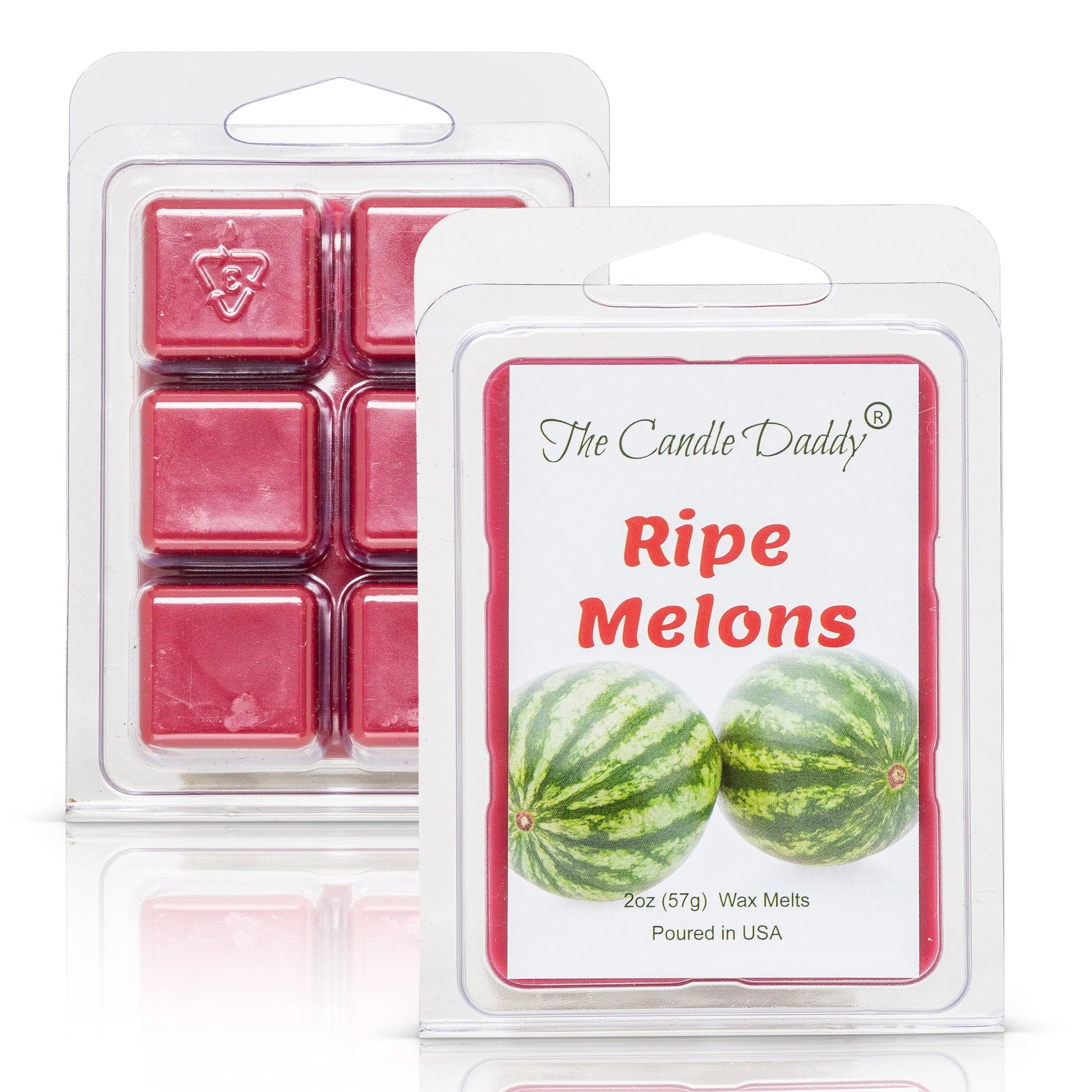 Ripe Melons - Juicy Watermelon Scented Melt - Maximum Scent Wax Cubes/Melts - 1 Pack - 2 Ounces - 6 Cubes - The Candle Daddy