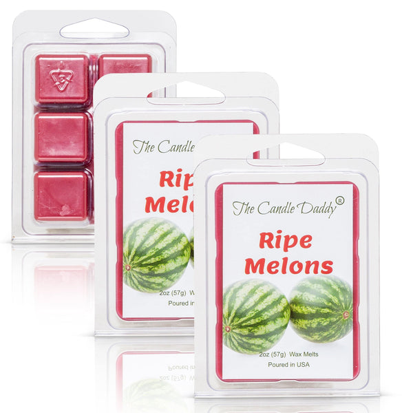 Ripe Melons - Juicy Watermelon Scented Melt - Maximum Scent Wax Cubes/Melts - 1 Pack - 2 Ounces - 6 Cubes - The Candle Daddy