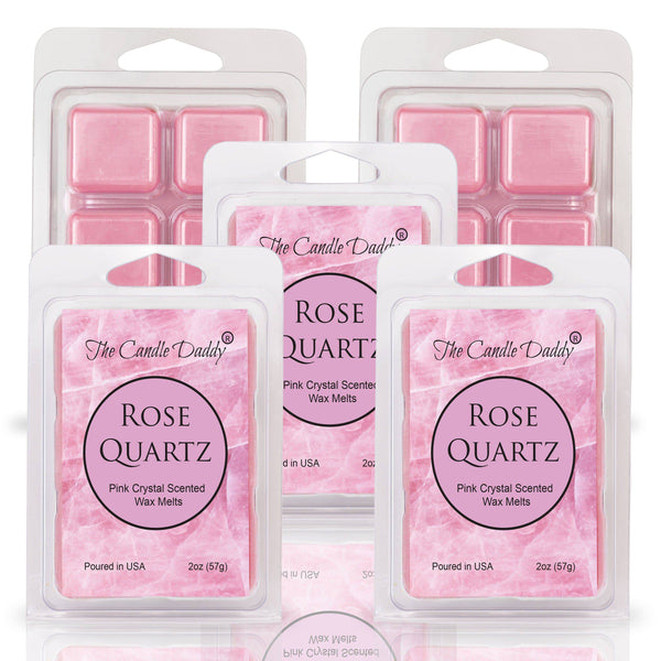 5 Pack - Rose Quartz - Pink Crystal Scented Wax Melt - 2 Ounces x 5 Packs = 10 Ounces - The Candle Daddy