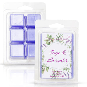 Sage and Lavender - Relaxing Sage and Lavender Scented Melt- Maximum Scent Wax Cubes/Melts- 1 Pack -2 Ounces- 6 Cubes - The Candle Daddy