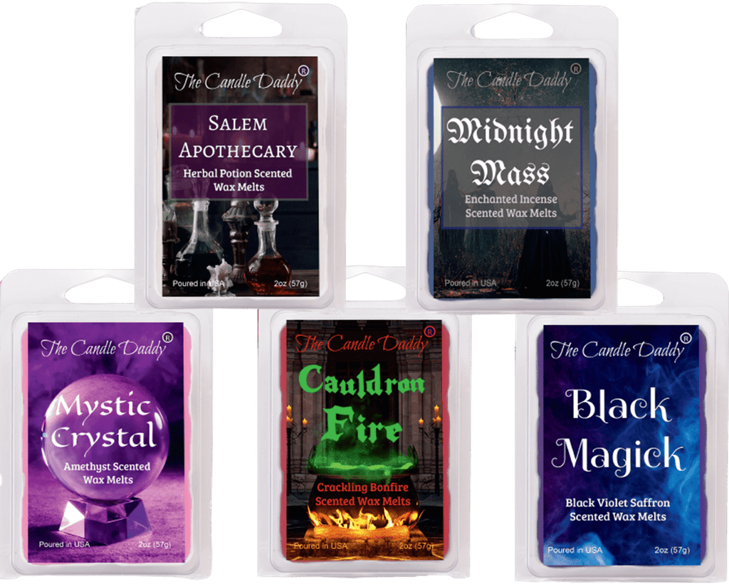 Salem Book of "Smells" Halloween 5 Pack - 5 Amazing Witchy Wax Melts - 30 Total Cubes - 10 Total Ounces - The Candle Daddy