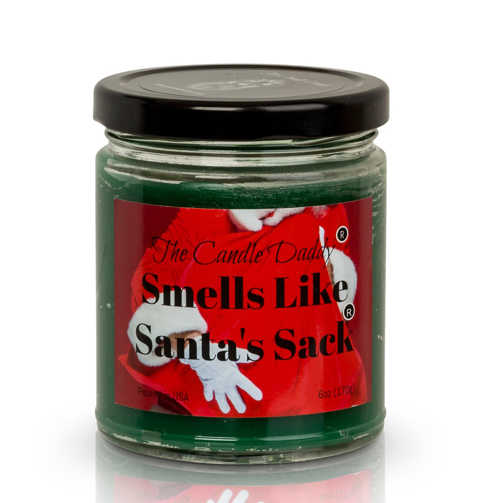 Smells Like Santas Sack Holiday Candle - Apple Maple Bourbon Scented Candle - Funny Holiday Candle for Christmas, New Years - Long Burn Time, Holiday Fragrance, Hand Poured in USA - 6oz - The Candle Daddy