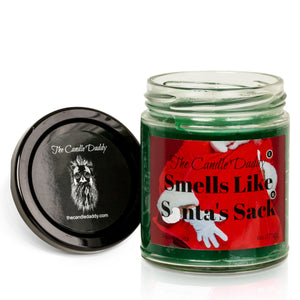 Smells Like Santas Sack Holiday Candle - Apple Maple Bourbon Scented Candle - Funny Holiday Candle for Christmas, New Years - Long Burn Time, Holiday Fragrance, Hand Poured in USA - 6oz - The Candle Daddy