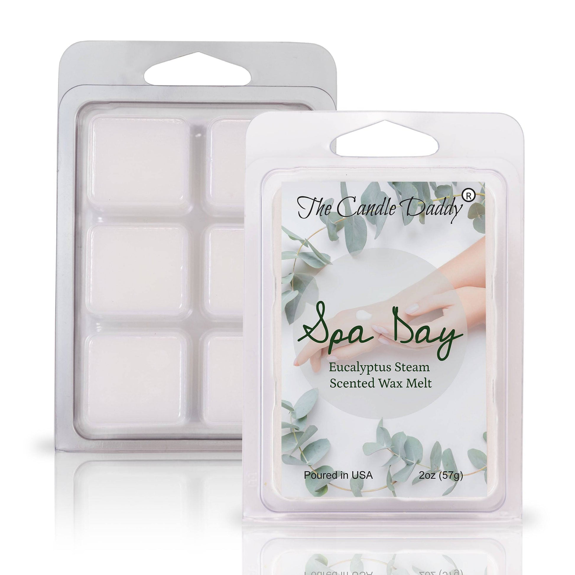 Spa Day - Relaxing Aroma Therapy Eucalyptus Scented Wax Melt - 1 Pack - 2 Ounces - 6 Cubes - The Candle Daddy