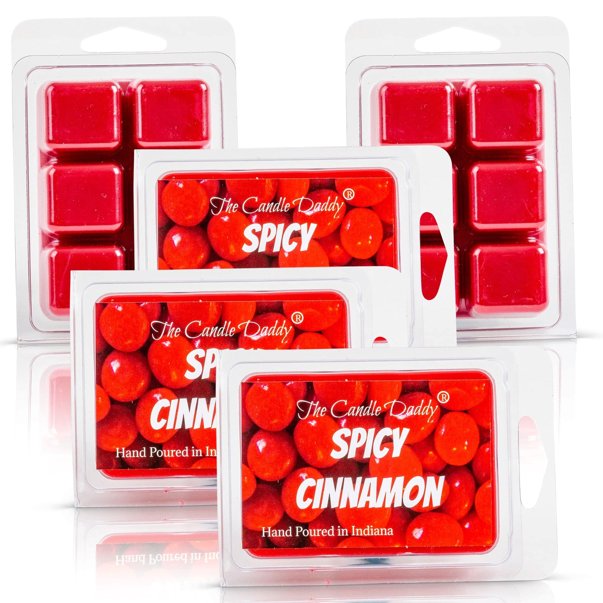 5 Pack - Spicy Cinnamon Scented Wax Melt Cubes - 2 Oz x 5 Packs = 10 Ounces - The Candle Daddy