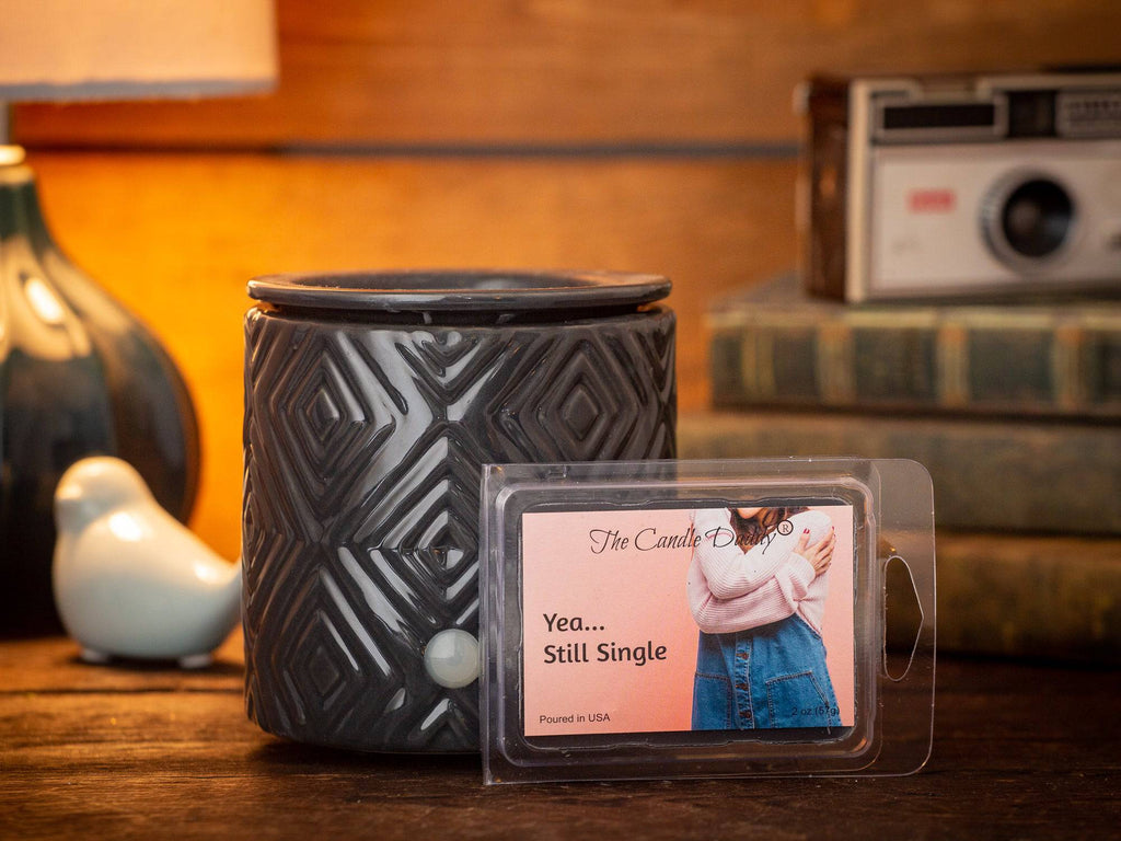 Yea...Still Single- Valentine's Day Edition - Funny Strawberry Guava Scented Wax Melt Cubes - 2 Ounces -Black Colored Melt - The Candle Daddy
