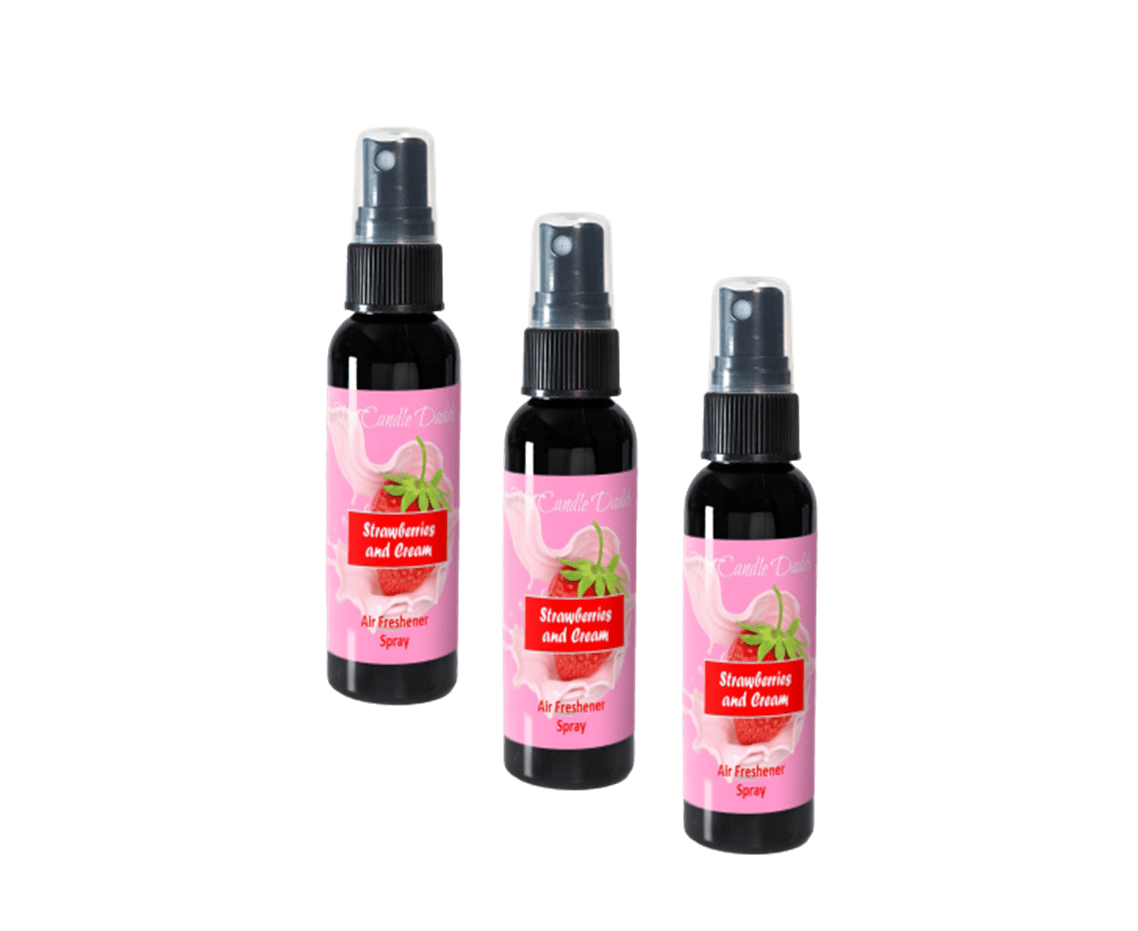 3 Pack - Strawberries & Cream Spray - Strawberries and Cream Scented - Room/Car Air Freshener Spray – (3) 2 Ounce Spray Bottles - The Candle Daddy