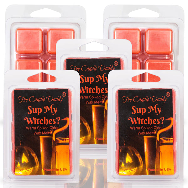 5 Pack - Sup My Witches? - Warm Spiked Cider Scented Wax Melt - 2 Ounces x 5 Packs = 10 Ounces - The Candle Daddy