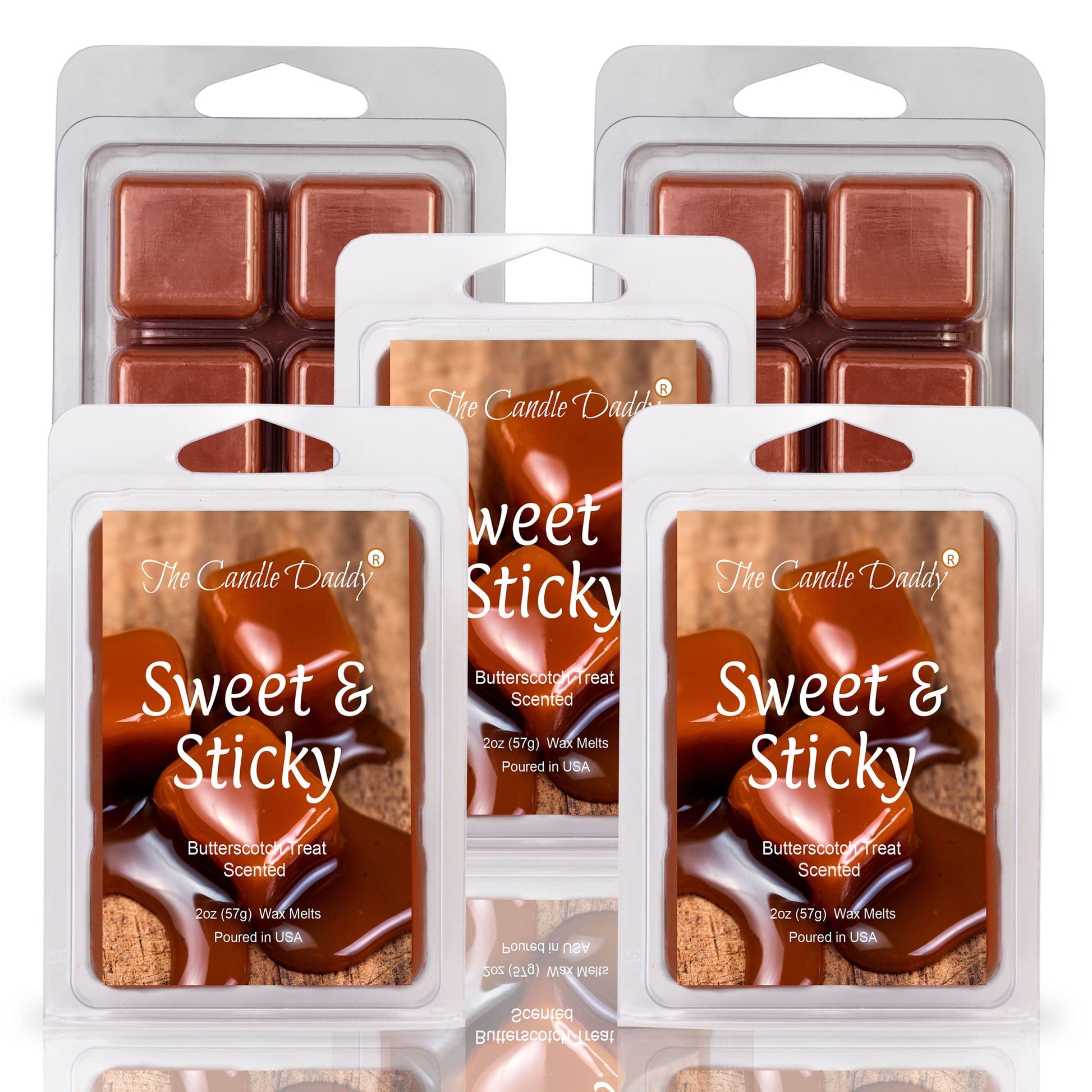 5 Pack - Sweet & Sticky - Butterscotch Treat Scented Wax Melt - 2 Ounces x 5 Packs = 10 Ounces - The Candle Daddy