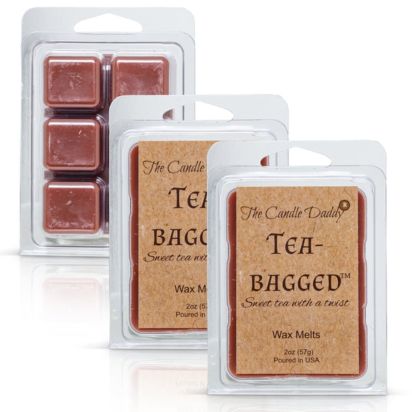 Tea-Bagged - Sweet Tea With A Twist Scented Melt- Maximum Scent Wax Cubes/Melts- 1 Pack -2 Ounces- 6 Cubes - The Candle Daddy