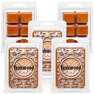 5 Pack - Teakwood - Rustic, Earthy, Sweet Scented Melt- Maximum Scent Wax Cubes/Melts - 2 Ounces x 5 Packs = 10 Ounces - The Candle Daddy