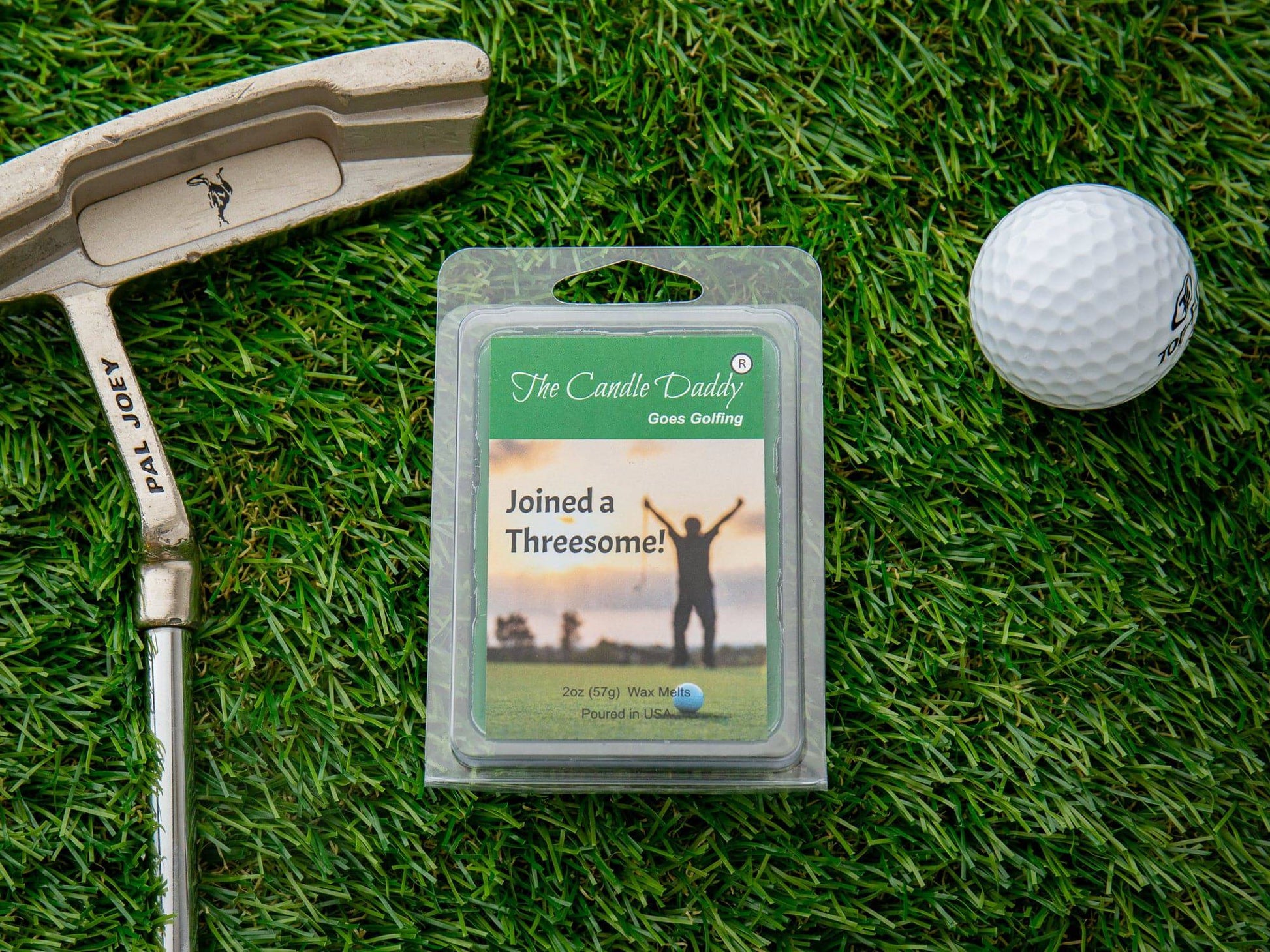 The Candle Daddy Goes Golfing - Joined a Threesome - Fairway Grass Scented Melt- Maximum Scent Wax Cubes/Melts- 1 Pack -2 Ounces- 6 Cubes - The Candle Daddy