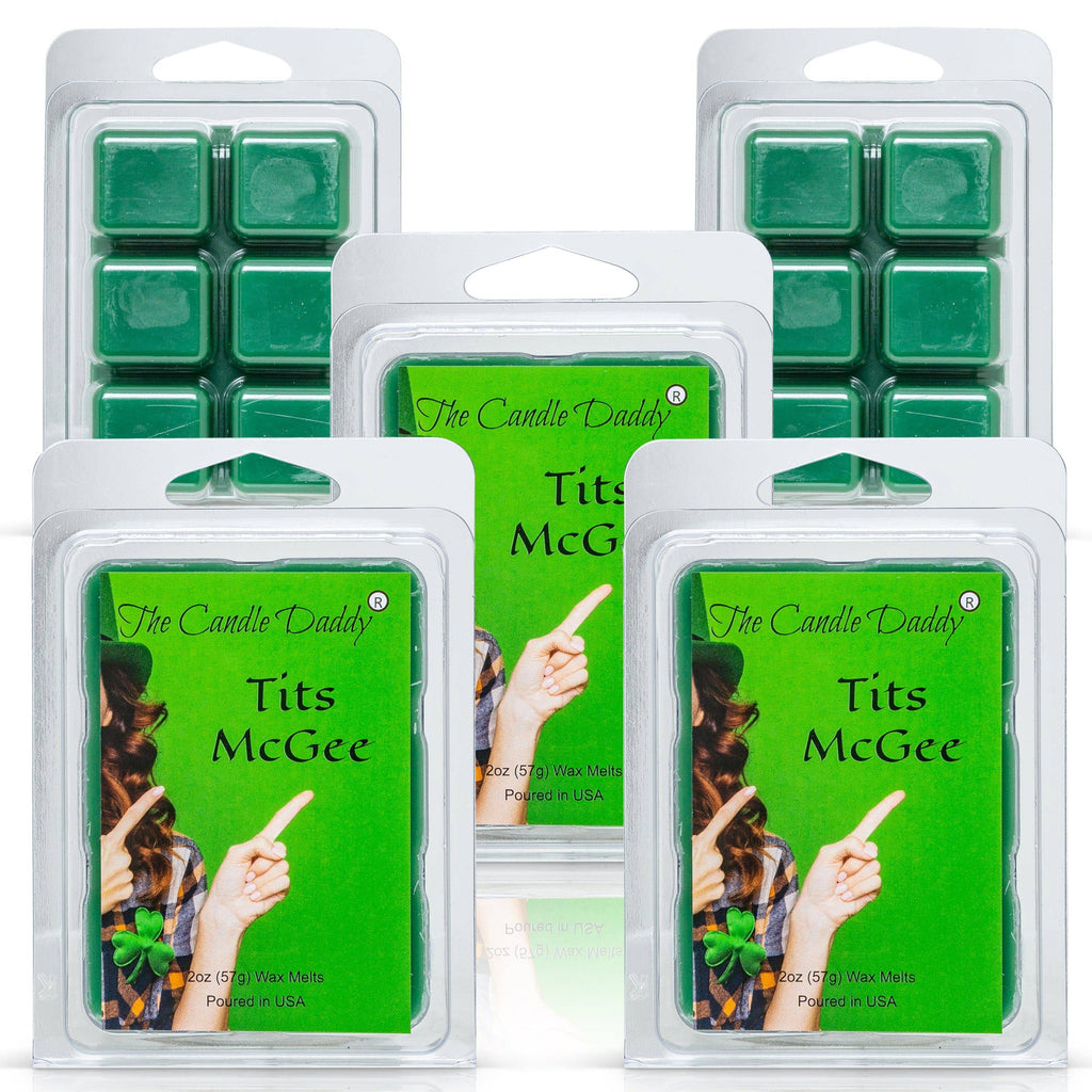 Tits McGee - St. Patrick's Day Edition - Irish Apple Ale Scented Melt - Maximum Scent Wax Cubes/Melts- 1 Pack -2 Ounces- 6 Cubes - The Candle Daddy