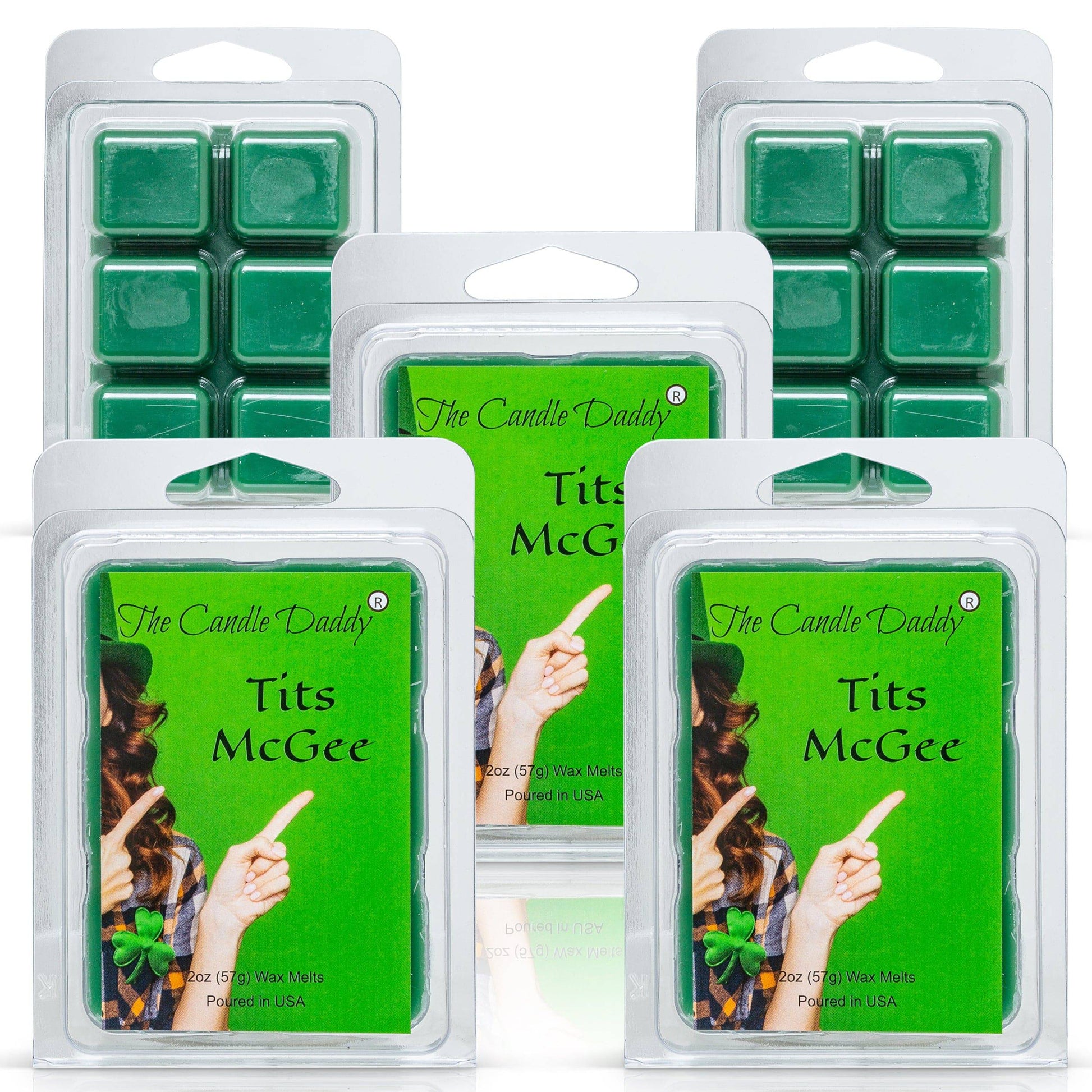 Tits McGee - St. Patrick's Day Edition - Irish Apple Ale Scented Melt - Maximum Scent Wax Cubes/Melts- 1 Pack -2 Ounces- 6 Cubes - The Candle Daddy