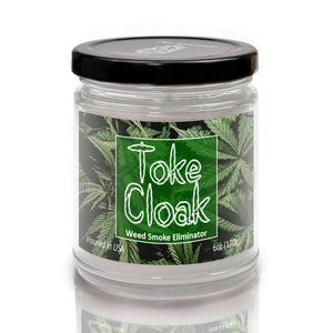 Toke Cloak - Weed Smoke Eliminator Clean Scented - 6 Oz Jar Candle - 40 Hour Burn Time - The Candle Daddy