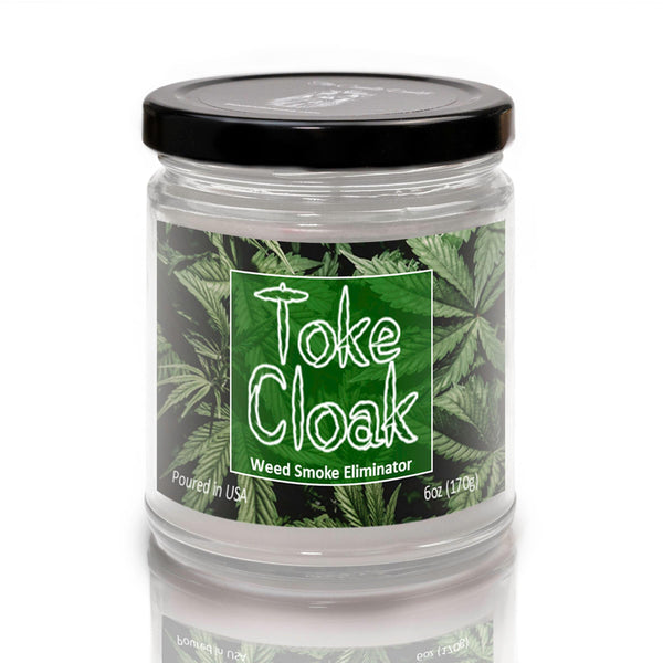 Toke Cloak - Weed Smoke Eliminator Clean Scented - 6 Oz Jar Candle - 40 Hour Burn Time - The Candle Daddy