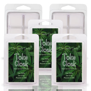 5 Pack - Toke Cloak - Weed Smoke Eliminator Wax Melt - 2 Ounces x 5 Packs = 10 Ounces - The Candle Daddy