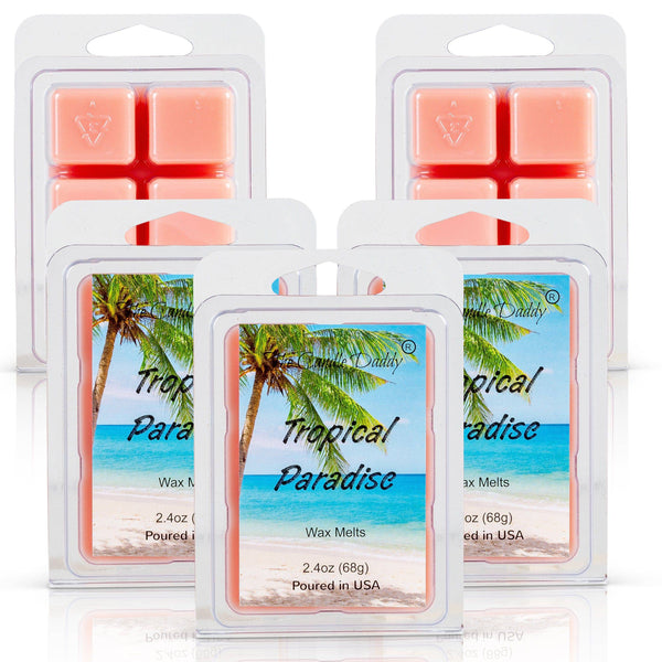 5 Pack - Tropical Paradise Scented Wax Melt Cubes - 2 Oz x 5 Packs = 10 Ounces - The Candle Daddy