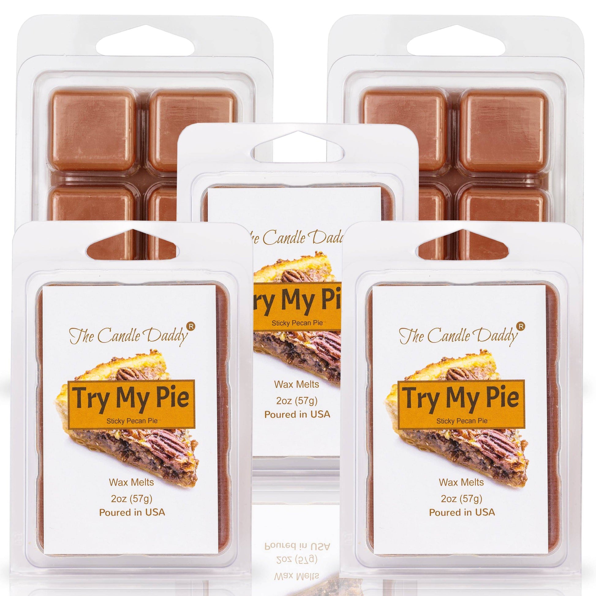 Try My Pie - Sticky Pecan Pie Scented Wax Melt - 1 Pack - 2 Ounces - 6 Cubes - The Candle Daddy