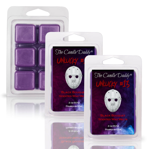 Unlucky #13 - Black Bouquet Scented Horror Movie Wax Melt - 1 Pack - 2 Ounces - 6 Cubes - The Candle Daddy
